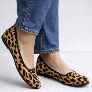 UGG Leopard Cheetah Calf hair Ballet Flats Shearling Insoles 9